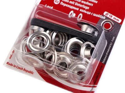 Průchodky s podložkou Ø8 mm na koženou galanterii{% if variant.name %} – nikl{% endif %}