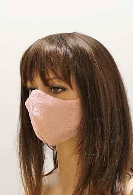 Bavlněná rouška brokát  světle růžová{% if product.brand.name %} – Vestis{% endif %}