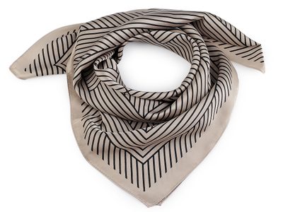 Saténový šátek 65x65 cm{% if variant.name %} – 3 šedobéžová černá{% endif %}