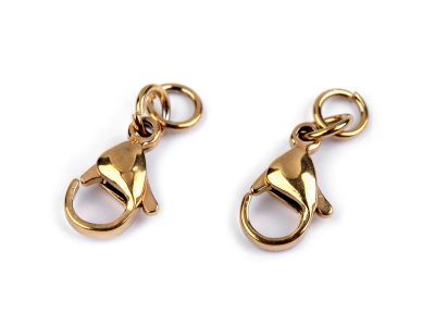 Karabinka a spojovací kroužky z nerezové oceli 7x12 mm BALENÍ 2 KUSY{% if product.brand.name %} – Galanterka{% endif %}