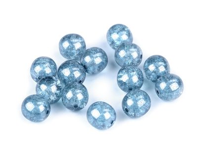 Skleněné korálky praskačky s listrem Ø8 mm 10g{% if variant.name %} – 5 modrá sv.{% endif %}