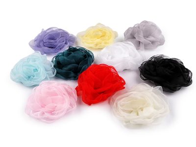 Organzový květ růže k našití a nalepení Ø8 cm{% if product.brand.name %} – Stoklasa{% endif %}