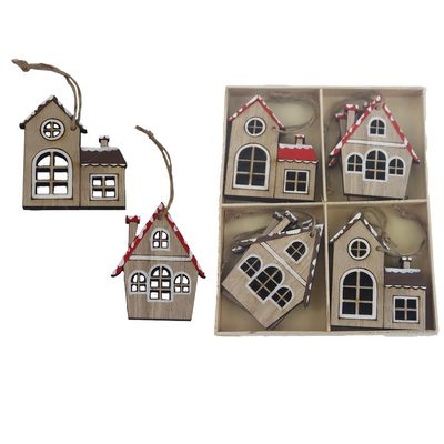 Dekorace domeček k zavěšení, 8 ks D6344 - 4,7 x 0,5 x 5,8 cm{% if product.brand.name %} – {% endif %}