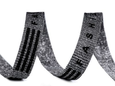 Lampas / oděvní stuha s lurexem Fashion šíře 15 mm METRÁŽ{% if variant.name %} – 3 stříbrná tmavá{% endif %}