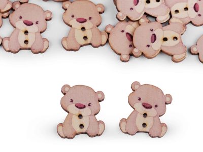 Dřevěný dekorační knoflík medvěd BALENÍ 50 KUSŮ{% if product.brand.name %} – Galanterka{% endif %}