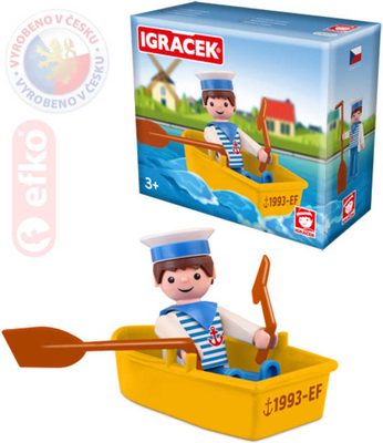 IGRÁČEK Námořník s lodičkou figurka 7,5cm v krabičce – fotka 1