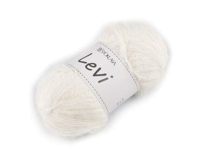 Připlétací a pletací příze Levi 50 g{% if variant.name %} – 2 krémová nejsvět.{% endif %}