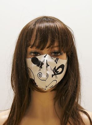 Dámská bavlněná rouška kočka bílá{% if product.brand.name %} – Vestis{% endif %}