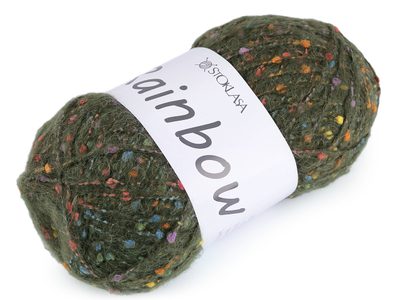 Pletací příze mohérová Rainbow 100 g{% if variant.name %} – 6 (01-8) zelená khaki{% endif %}