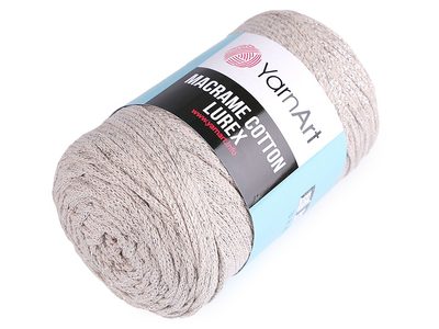 Pletací příze Macrame Cotton lurex 250 g{% if variant.name %} – 3 (725) béžová světlá stříbrná{% endif %}