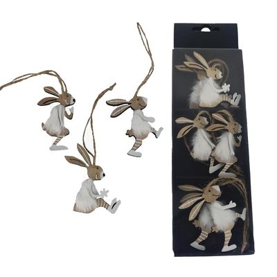 Velikonoční zajíček k zavěšení, 6 ks D6103 - 4 - 6 x 1 x 5,5 - 6 cm{% if product.brand.name %} – Morex{% endif %}