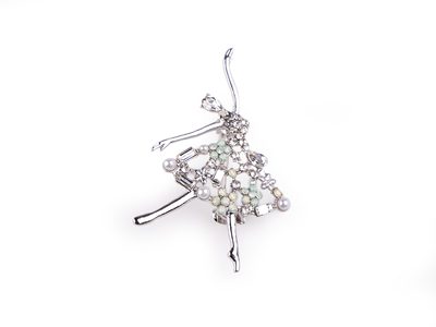 Brož s broušenými kamínky baletka{% if variant.name %} – 2 crystal mint{% endif %}