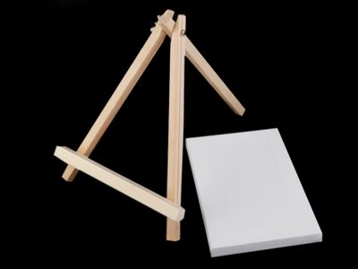 Mini malířský stojan s plátnem 18x23 cm – fotka 2