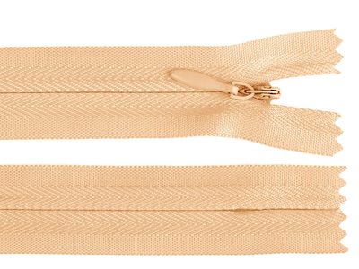 Zip skrytý nedělitelný 3 mm délka 20 cm na sukně / šaty / polštáře - 106 broskvová