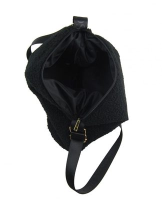 Velká černá beránková dámská crossbody taška M821 GROSSO – fotka 4