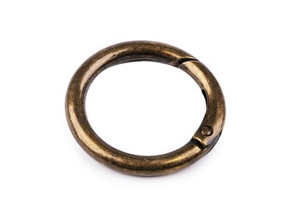 Karabina kulatá na kabelky / kroužek na klíče Ø25 mm{% if variant.name %} – 4 staromosaz{% endif %}