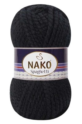 Pletací příze Nako Spaghetti{% if variant.name %} – 217 černá{% endif %}