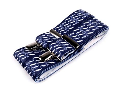 Šle folklor modrotiskové šíře 3,5 cm délka 120 cm{% if variant.name %} – 3 modrá tmavá{% endif %}
