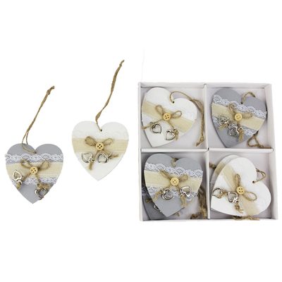 Dřevěná dekorace srdce, 8ks D0503 - 7 x 7,5 x 0,5 cm{% if product.brand.name %} – Morex{% endif %}