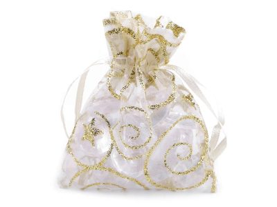 Dárkový pytlík 6,5x9 cm organza s glitry{% if product.brand.name %} – Galanterka{% endif %}