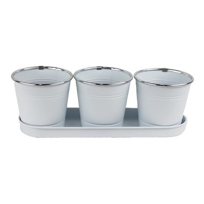 Sada 3 květináčů s táckem K3005-01 - 33 × 11 × 10.6 cm{% if product.brand.name %} – Morex{% endif %}