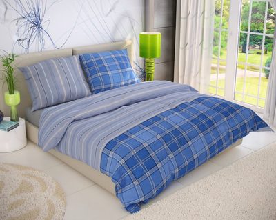 Bavlněné povlečení DELUX CAMPUS modré{% if variant.name %} – 1x 220/200, 2x 70/90cm{% endif %}