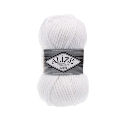 Příze s vlnou Superlana maxi 100 g{% if variant.name %} – 55 bílá{% endif %}