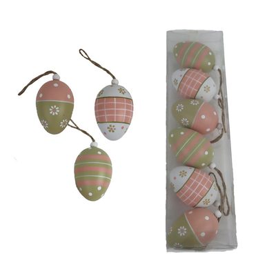 VELIKONOČNÍ DEKORACE vajíčka k zavěšení, 6 ks X6825 - 6 cm{% if product.brand.name %} – Morex{% endif %}