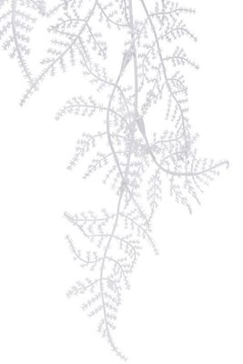 Bílé umělé kapradí visící 80 cm – fotka 1