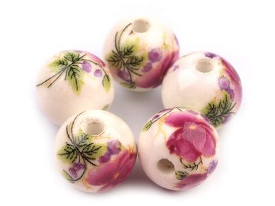 Porcelánové korálky s květy Ø12 mm 5ks{% if product.brand.name %} – Galanterka{% endif %}