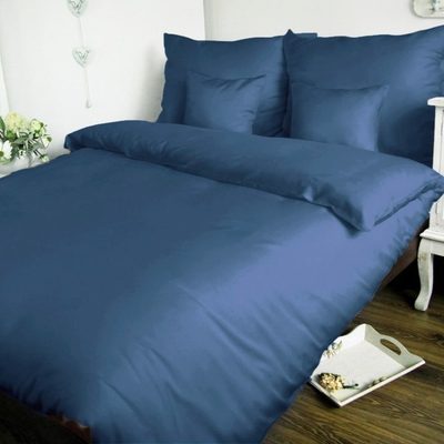 Povlečení bavlněný satén UNI - tmavě modrá 140x200+70x90 cm{% if product.brand.name %} – Olzatex{% endif %}