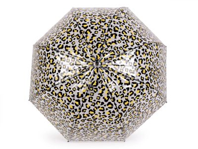 Dámský / dívčí průhledný vystřelovací deštník leopard{% if product.brand.name %} – Stoklasa{% endif %}