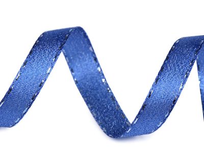 Stuha s lurexem šíře 15 mm návin 10 metrů{% if variant.name %} – 411 modrá - stříbrná{% endif %}