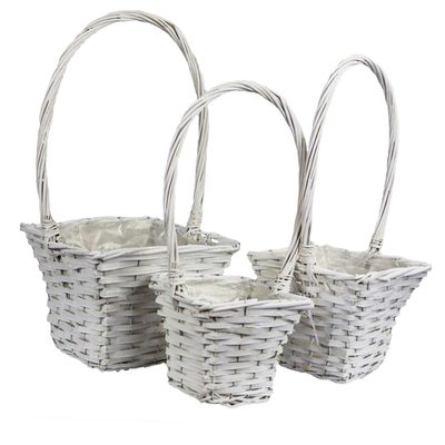 Koš hranatý bílý, 3ks P0507-01 - 17x17x14/43 cm{% if product.brand.name %} – Morex{% endif %}