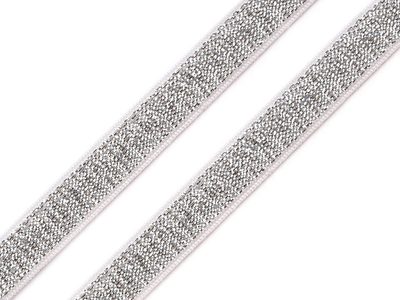 Pruženka brokátová / ramínková šíře 10 mm s lurexem METRÁŽ{% if variant.name %} – 2 Silver{% endif %}