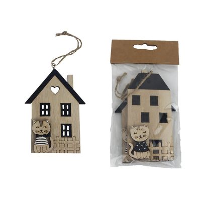 DEKORACE Domeček k zavěšení, 2 ks D7163 - 12.5cm{% if product.brand.name %} – Morex{% endif %}