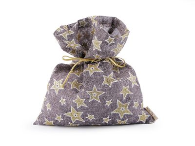 Vánoční dárkový pytlík 22x27 cm{% if variant.name %} – 2 šedá zlatá{% endif %}