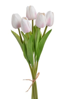 Tulipán pěnový (5 ks) - bílá/růžová 30 cm - Canea