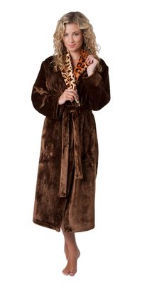 Jungle - Dámský Hnědý Župan s Exotickým Nádechem - Model 25 56 8852{% if product.brand.name %} – Vestis{% endif %}