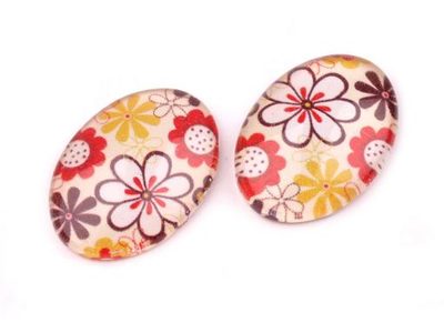 Malý kabošon skleněný 18x25mm FLOWER (1 ks){% if product.brand.name %} – Stoklasa{% endif %}