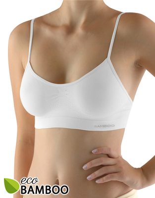 Dámský top s úzkými ramínky Eco Bamboo{% if variant.name %} – bílá - M/L{% endif %}