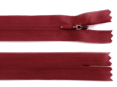 Spirálový zip skrytý šíře 3 mm délka 35 cm Dederon{% if variant.name %} – 178 bordó{% endif %}