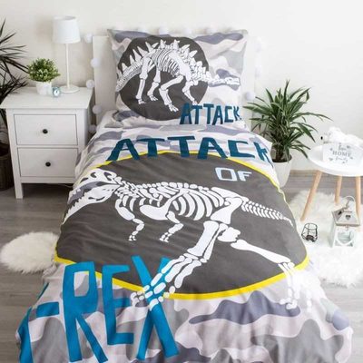 Povlečení T-rex svítící Bavlna, 140/200, 70/90 cm – fotka 1