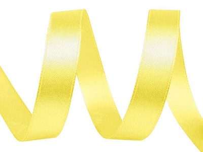Atlasová stuha svazky po 5 m šíře 12 mm  návin 5m{% if variant.name %} – 15 žlutá světlá{% endif %}