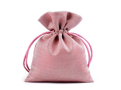 Dárkový pytlík 10x13 cm saténový s lurexem{% if variant.name %} – 4 starorůžová sv. zlatá{% endif %}