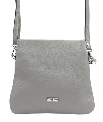 MiaMore Kožená crossbody dámská kabelka se třemi oddíly středně šedá{% if product.brand.name %} – MiaMore{% endif %}