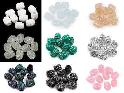 Plastové korálky s velkým průvlekem 13x15 mm 5 kusů{% if product.brand.name %} – Galanterka{% endif %}