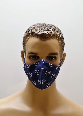 Bavlněná rouška modrá kotvy{% if product.brand.name %} – Vestis{% endif %}