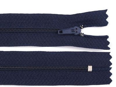 Spirálový zip šíře 3 mm délka 45 cm - 330 modrá tmavá