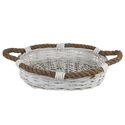 Košík oválný bílý malý P2038/M - 38 x 28 x 9 cm{% if product.brand.name %} – Morex{% endif %}